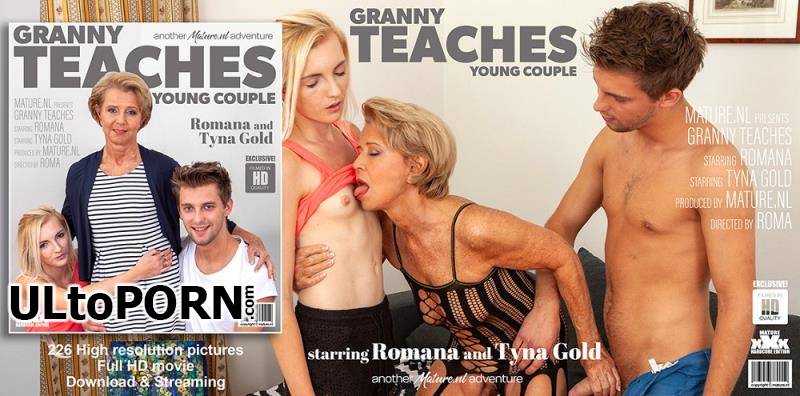 Mature.nl: Romana (69), Tyna Gold (23) - Granny teaches a young couple the ways of steamy sex [1.35 GB / HD / 1060p] (Threesome)