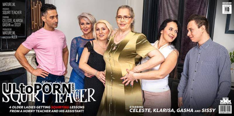 Mature.nl, Mature.eu: Celeste, Gasha, Klarisa, Sissy - four older ladies get teached how to squirt and then some! [1.04 GB / HD / 720p] (Anal)