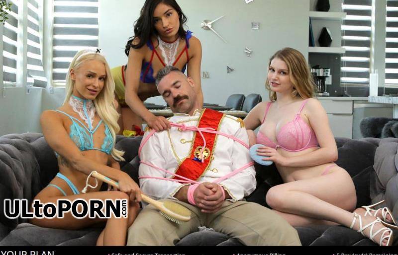 NubilesET.com, Nubiles-Porn.com: Bunny Colby Emily Willis Emma Hix - Three Princesses Prince Charming [261 MB / SD / 400p] (Threesome)