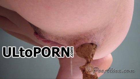 PooAlina.com: Poo Alina - Alina pooping in dirty panties after work. Close up [272 MB / HD / 720p] (Scat)