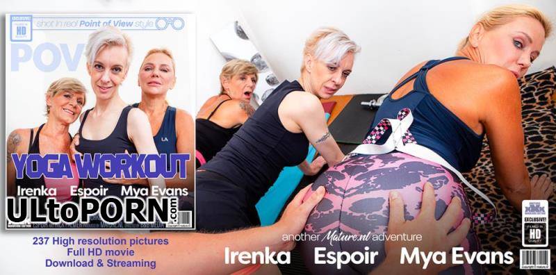 Mature.nl: Espoir (46), Irenka (62), Mya Evans (54) - Three cougars share a cock at this POV yoga workout [1.58 GB / FullHD / 1080p] (Group Sex)