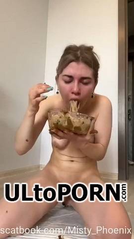 ScatShop.com: Misty_Phoenix - Poo, pee, puke in a bowl and pouring it all over myself [631 MB / UltraHD 2K / 1920p] (Scat)