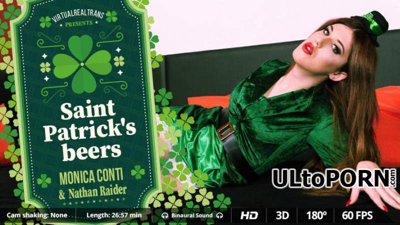 VirtualRealTrans.com: Monica Conti, Nathan Raider - Saint Patrick's beers [3.08 GB / UltraHD 2K / 1600p] (Shemale)