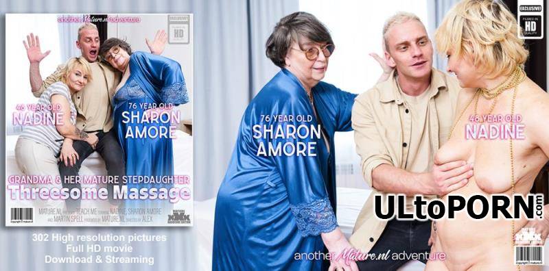 Mature.nl: Martin Spell (24), Nadine (48), Sharon Amore (76) - A hard threesome with a toyboy masseur, horny grandma Sharon Amore & her mature stepdaughter Nadine [1.39 GB / FullHD / 1080p] (Bisexual)