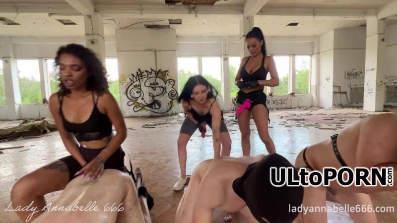 LadyAnnabelle666 - Pegging orgy with slaves [1.01 GB / FullHD / 1080p] (Humiliation)